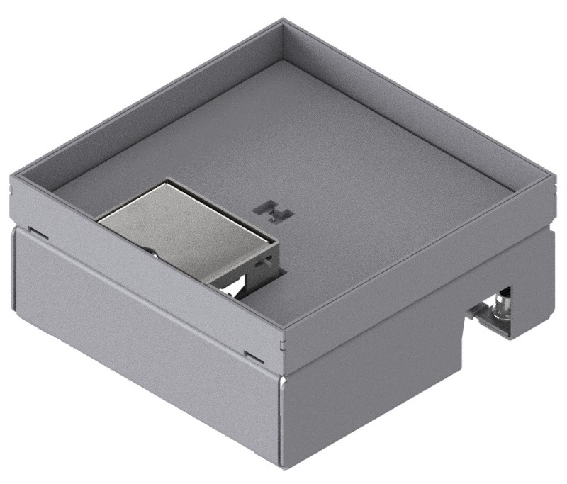 Produktbild UBD 167 161  -  Schwerlast-Unterflur-Bodendose UBD 160 small inkl. Deckel mit Kante, geschlossen, 16mm Vertiefung und 1 Schnur.